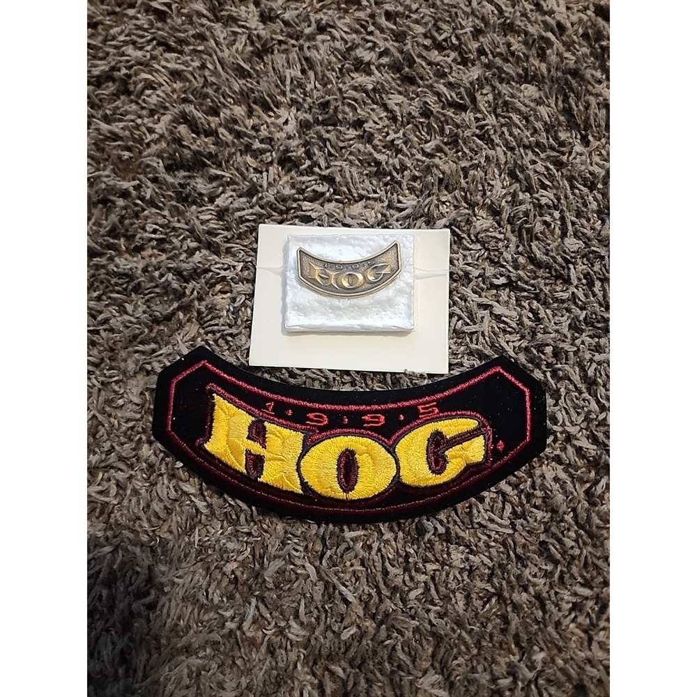 Vintage HOG 1995‎ Harley Owners Group Patch Sew Patch And Pin Rare OG